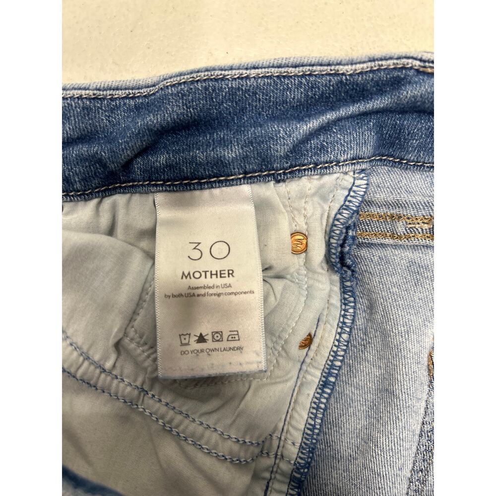 MOTHER JEANS The Looker Crop Stretch Denim 30 Let's Just Be Friends Medium Wash - Picture 6 of 7